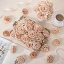 Thiccywoov 400 Pcs Silk Rose Heads Artificial Fake Flowers, Nude