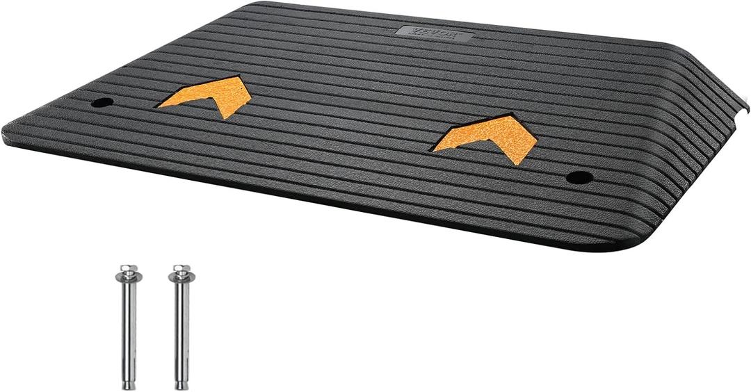 VEVOR 3.5" Rise Threshold Ramp Doorway, Recycled Rubber Power Wheelchair Ramp 3 Feet Long, 33069Lbs Load Capacity, Non-Slip Surface Rubber Solid Threshold Ramp for Wheelchair and Scooter