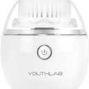 YouthLab Pure Radiance, Vibrating Facial Cleansing Brush, Electric, 3 Modes, 3 Brush Heads (2 Bristle,1 Silicone), Waterproof, Rechargeable, Smart Timer, Exfoliating, Massage (Silver)