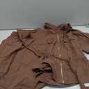 Mingzhu Women's 2 Piece Outfits Short Sleeve Zipper Drawstring Waist Safari Shirts Elastic Waist Wide Leg Pants With Pockets, Size Medium