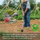 Mitclear Weed Puller Tool with Long Handle(58IN), 2-in-1 Gardening Hand Tools Weeds Remover, Weeder Rake & Garden Hoe Combo, Manual Weeding Puller Tool for Garden Yard Patio Lawn