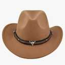 Cowboy Hats for Women Classic Mens Cowgirl Hat Wide Brim Western Hats Panama Fedora Hat 
