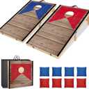 Portable Cornhole Board Set with Bean Bags 2 ft x 1 ft or 3 ft x2 ft or 10.16 * 5.04 Inch Foldable Corn Hole Games for Adults and Kids Indoor or Outdoor Corn Hole Toss Games Backyard Tarvel (Light Wood)
