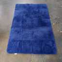 Blue Fluffy Area Rug for Bedroom, 4x5.9 Feet Shag Rugs for Living Room, Kids Rooms Boys Room Nursery, Soft and Comfy, Fuzzy Carpet Teen Dorm Home Decor Aesthetic, Upgrade Non Slip