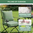 Summsun Outdoor Cushions for Patio Furniture, Double-Sided Waterproof Backrest and Deep Seat Cushion Set with Removable Cover, 22 x 22 Inch, Sage Green, Set of 4