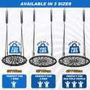 Odoland Spider Web Platform Swing, Outdoor Saucer Net Swings, 900D Oxford for Kids & Adults - Backyard Round Swing with Rope Straps & Turnbuckle, 24in, Black