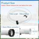 Jadive 2 Pcs Upgrade 1.5" x 59" Pool Hose for Above Ground Pools Pool Pump Replacement Kit Pump Filter Accessories with 2 Type B Hose Adapters(White)