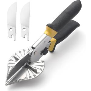 Miter Shears for Molding, RAINHOL Trim Cutter Hand Tool, Adjustable Angle Cutting Tool for Wood Trim Molding, PVC, Vinyl, Trunking, 2 Extra Replacement Blades Included