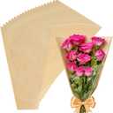 MYGOGOART 50 Pcs Flower Bouquet Wrapping Paper Flower Bags Sleeves for Bouquets Kraft Paper Floral Wrap Bags Flower Bouquet Supplies(14 x 22 x 4.7 inches)