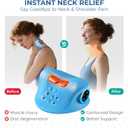 YOUKADA Neck Massager, 3 in 1 Modes, Electric Shoulder Relaxer, Neck Stretcher with Heat for Pain Relief Deep Tissue, Ergonomic 26Shoulder Massager, Portable for Car/Office/Home (Blue)