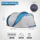 EchoSmile Pop Up Camping Tent, 2/4/6 Person Easy Setup Tent, Water Resistant Dome, Portable with Carry Bag