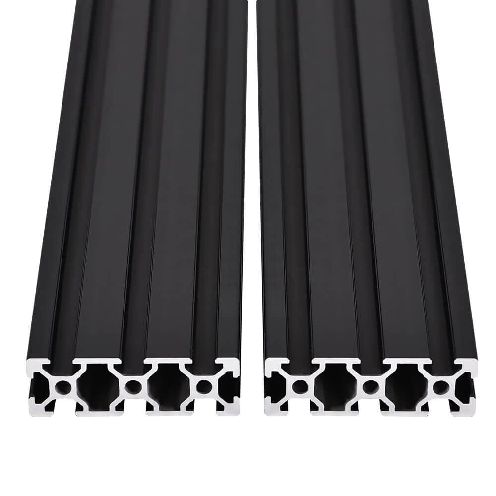 IXGNIJ 2PCS 2060 T Slot Aluminum Extrusion Profile 59'',European Standard Anodized Linear Rail for 3D Printer Parts and CNC DIY 1500mm Black(59inch)