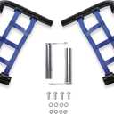  Nerf Bars Foot Pegs Compatible with All Years Yamaha Raptor 700 YFM 700 YFM700 YFM700R Side Steps Heel Guards (Black Nerf + Blue Nets)