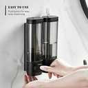 2-Chamber Soap Dispensers Wall Mount,400ml Bathroom Shower Dispenser,Press Manually Lotion Shower Soap Dispenser Use for Home,Bath,Kitchen,Hotels,Apartment,Restaurants(Black)