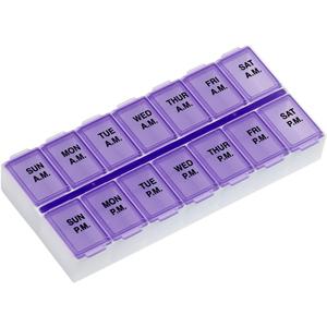 Ezy Dose Weekly (7-Day) Daily AM/PM Pill Organizer, Vitamin Planner and Medicine Container,Case for Supplements and Fish Oils, Medium Compartments, 2 Times a Day, Purple, BPA Free