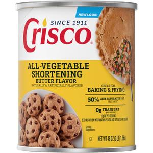 Crisco Butter Flavor All-Vegetable Shortening, 48 Ounce (3 pounds)