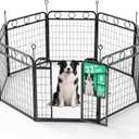 Dog Playpen - 32 Inch 8 Panel Metal Dog Pen with Door, Foldable Dog Crate Kennel Puppy playpen Exercise Pen for Large/Medium/Small Dogs, Indoor Outdoor Yard RV Camping
