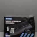 Wireless Keyboard and Mouse Combo, Wave Keys Full-Sized Ergonomic Keyboard with Cushioned Plam Rest, Phone Holder, Comfortable Natural Typing, 2.4G Cordless Set for Computer, Laptop, PC, Mac, Windows (Black)