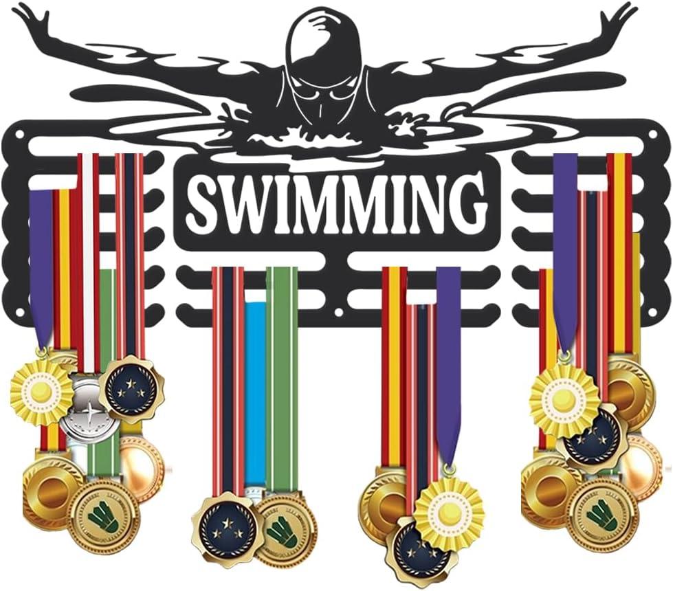 SUPERDANT Sports Medal Hanger Display Award Metal Holder with Hooks Rack Medal Iron Shelf Medal Rack Wall Mounted Race Medal Hanger Medal Award Rack Gift for Athletes Kids