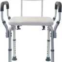 Essential Medical Supply Height Adjustable Shower and Bath Bench with Back, Padded Arms and Textured Seat - Perfect Shower Chair for Inside Shower or Tub for Seniors and Adults - Supports 300lbs.