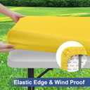 Homing 2 Pack Rectangle Table Cloth, Elastic Fitted Fabric Tablecloth Fits for 6 Foot Folding Tables, Washable Table Cover for Picnic, Camping, Indoor & Outdoor (Yellow, 30" x 72")