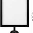DOITOOL Stanchion Sign Holder Double-Sided Portrait Frame with Retractable Belt Isolation Column Card Insert for Queue Management 17.32X8.66X2.55 Inch (Black)