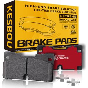 Carbon Fibre Front Brake Pad Compatible With 2019-2023 Silverado 1500, 2019-2023 GMC Sierra 1500, 2021 2022 2023 Escalade Suburban Tahoe, 2021-2023 Yukon XL OE-Grade Hardware-D2173