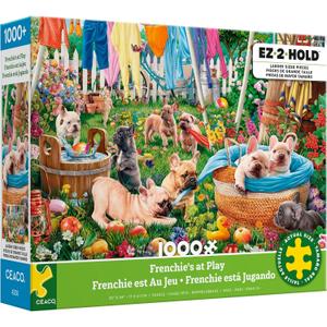 Ceaco - Frenchie's at Play - 1000 Oversized Piece Jigsaw Puzzle