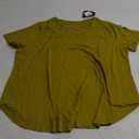 Heevina Short Sleeve Shirts for Women Scoop Neck Solid Color Loose Fit Basic Tshirts Fashion Fall Summer Tops Casual XXL Brown