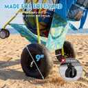 Old Bahama Bay Beach Cart with Big Balloon Wheels for Sand | Collapsible Beach Wagon with Cooler Bag, Umbrella Holder, Chair Rack & Large Mesh Storage, 100 LBS Capacity