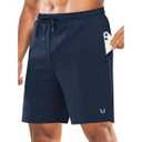 NORTHYARD Men's Gym Shorts 7" Soft Breathable Athletic Basketball Shorts with Pockets, Elastic Waist for Workout, Navy, Size L