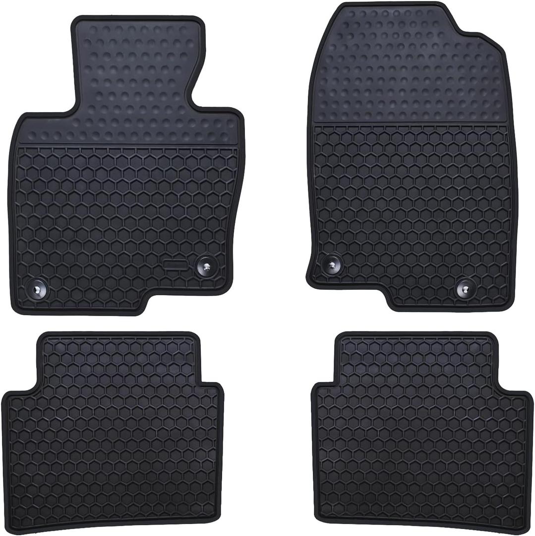 Car Floor Mats Custom Fit for Mazda CX 5 CX-5 SUV 2025 2024 2023 2022 2021 2020 2019 2018 2017 Odorless Washable Rubber Foot Heavy Duty Anti-Slip All Weather Car Floor Liner-Black