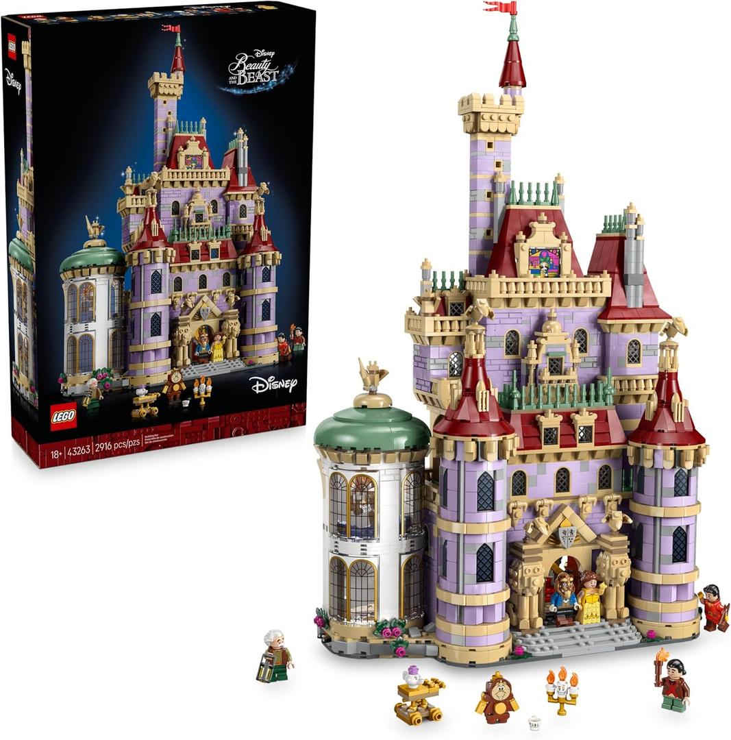 LEGO Disney Princess Beauty and The Beast Castle Building Set - Room Decor for Women & Men, Ages 18+ - Model Building Kit for Adults - Book Shelf Display - Gift for Christmas - 43263