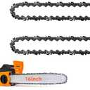 2 Pack 16 Inch Chainsaw Chain 56 Drive Links .050" Gauge, 3/8" Pitch, 16" Replacement Chain Low-Kickback Chainsaw Chains Compatible with Craftsman, Echo, Homelite, Poulan and More