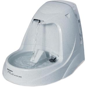 PetSafe Drinkwell Platinum Cat Water Fountain - Pet Fountain for All Pet Sizes, Encourages More Drinking, Includes Replaceable Carbon Filter, Indoor Use, Grey (168 oz/5L)