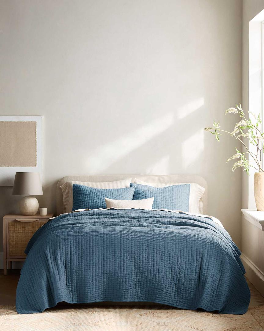 SANACYNA Muslin Blankets for Adults 6-Layer Gauze 100% Cotton Teal Grid Bed Blanket Lightweight Soft and Breathable King Blanket for Sofa Couch Bed Coverlet Both Sides (Blue, King 90" X 104")
