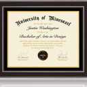 16x20 Diploma Frames 14x18 with Black Mat - Walnut Wood Finish | Shatter-Resistant Glass | for Wall Mounting | Gift for Graduations & Professional Certificate (1 Pack)