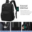 School Backpack for Teen Girls - Cute College Backpacks Student Bookbag Travel Back Pack for Women with USB Charger 17 inch Laptop Bags Anti-theft Casual Daypack (Black)