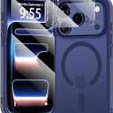 for iPhone 17 Pro Max 3-in-1 Case,Full Protection with Screen Protector & Camera Cover,Compatible with fit MagSafe,Shockproof Cover Phone case for iPhone 17 Pro max,Deep Blue