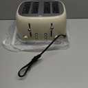 4 Slice Toaster Roter Mond Retro Stainless Steel with Bagel Defrost Cancel Function, 6 Browning Settings, Extre Wide Slot and Removable Crumb Tray, Cream, ST033