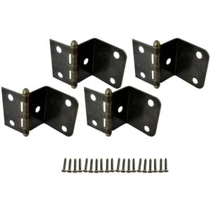 QCAA Durable Steel Semi-Concealed Hinge for Box, Chest & Cabinet, 1-1/2" Width x 1.2 mm Thickness, Antique Brass, 6 Pack, Made in Taiwan