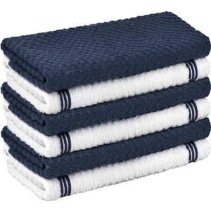 Nialnant 100% Cotton Kitchen Dish Towels, 15x25 Inch Super Absorbent Tea Towels for Kitchen, Ultra Soft Hand Towels with Hanging Loop, Blue