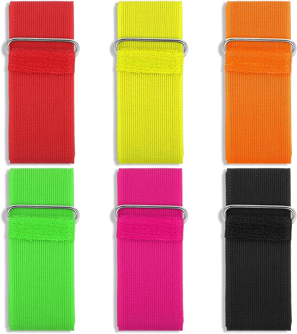 6 Pcs Three 3 Legged Races Bands Colorful Elastic Rope Firm Elastic Bands Races Band for Adults Outdoor Team Building Games