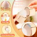 Egg Shell Opener with Piercer, 2 in 1 Hard Boiled Egg Peeler, Cute Egg Cracker for Raw Eggs, Egg Separator for Home Kitchen Gadgets Tool, Beige