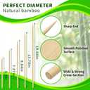 200Pcs 19.5" Natural Bamboo Skewers, Food Grade Wooden Skewers Sticks, Disposable BBQ Skewers for Grilling, Kabob, Fruit, Kitchen Crafting and Party Cooking Supplies, 5mm Thickened Long Bamboo Skewers