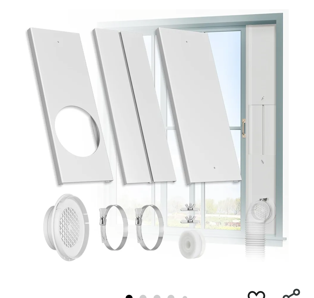 HOXHA Window Duct Kit Dryer Window Vent Kit for 4” Ducting Dryer Vent Hose, Sliding Window Vent Kit Fit with Dryer, Inline Duct Fans, Grow Tents