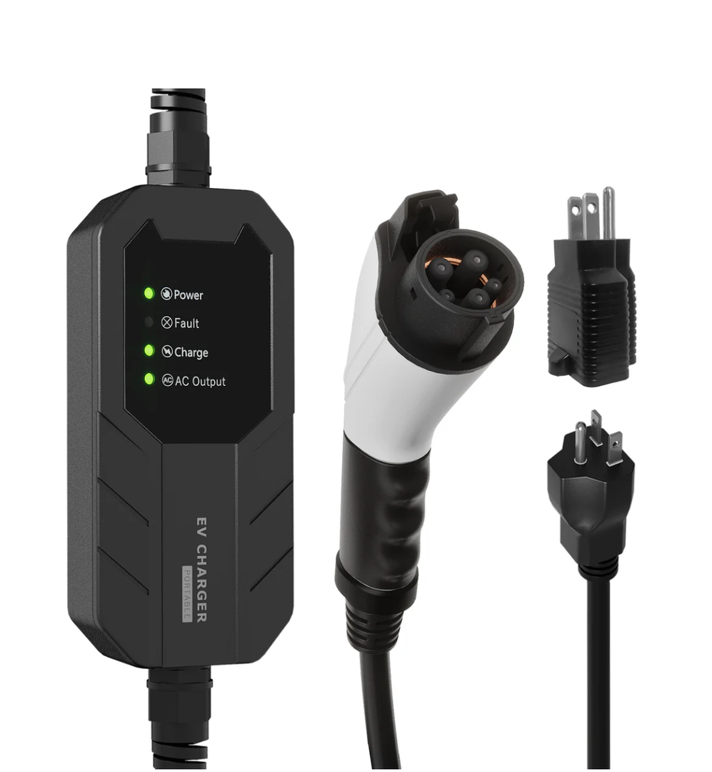 MEGEAR Level 1-2 J1772 EV Charger | 110-240V | 16 Amp | NEMA 6-20 Plug With Nema 5-15 Adapter