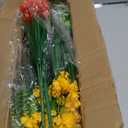 TURNMEON 20 Bundles Artificial Flowers for Outdoors, Summer Spring Grass Camellia Fake Flowers Fern Plants Eucalyptus UV Resistant No Fade Greenery for Garden Porch Indoor Cemetery Decor(Mix 6 Styles)