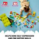 LEGO DUPLO Classic Deluxe Brick Box 10914 Starter Set - Features Storage Box, Bricks, Duplo Figures, Dog, and Car, Creative Play, Great Early Learning Toy for Toddlers Ages 18+ Months