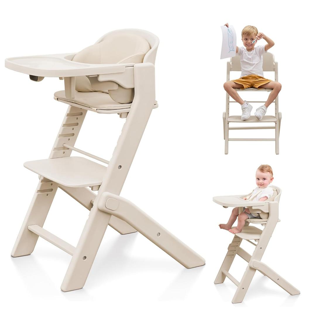 Obee Odee Full-Body Washable Baby High Chair with Soft Cushion, Adjustable for 6 Months to 220 Lb - Multifunctional and Convertible High Chairs for Babies and Toddlers -Portable and Easy Operation
